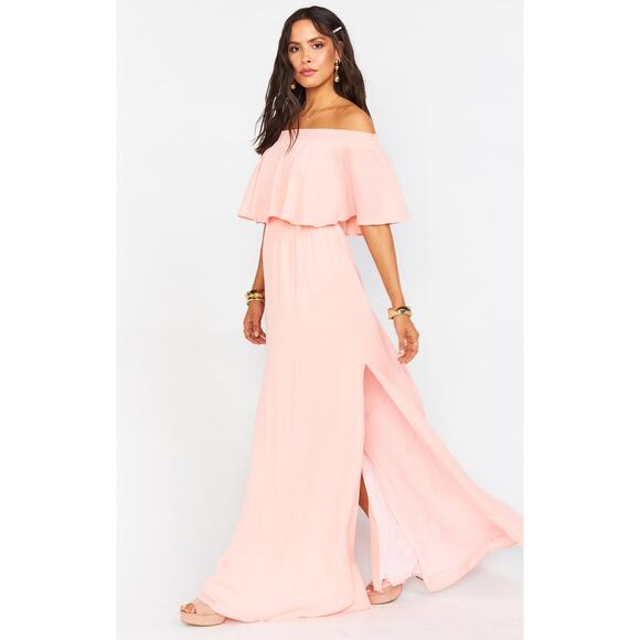 Show Me Your Mumu Hacienda Maxi Dress in Frost Pink Crisp XXS NWT